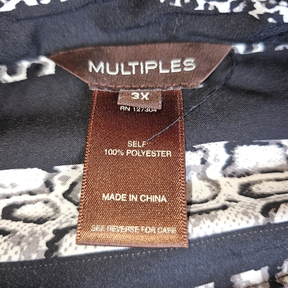 Multiples Maternity Blouse Black White Animal Pri… - image 5
